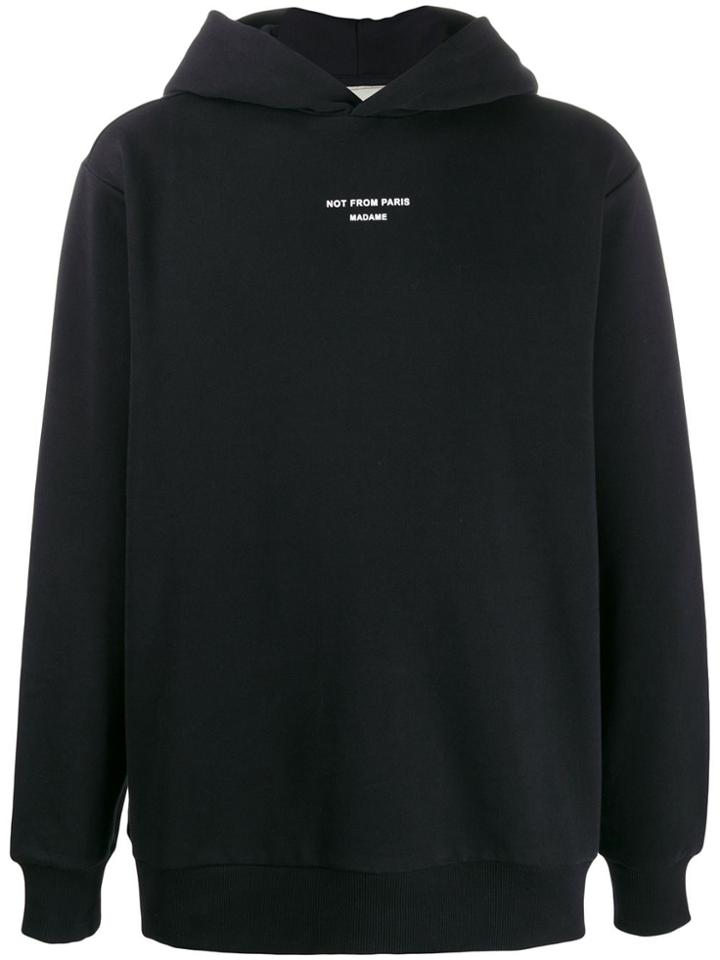 Drôle De Monsieur Logo Print Hoodie - Black