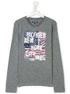 Tommy Hilfiger Junior Digital Print Long Sleeve Shirt - Grey