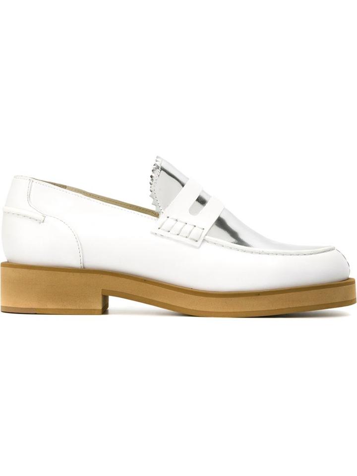 Jil Sander Navy Metallic Panel Loafers