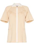 Jil Sander Zip Front Knitted Cotton Top - Neutrals