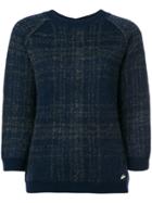 Woolrich Plaid Button-back Brushed Sweater - Blue