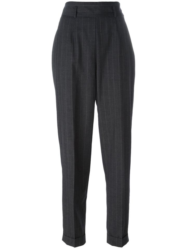 Moschino Vintage Pinstriped Trousers - Grey