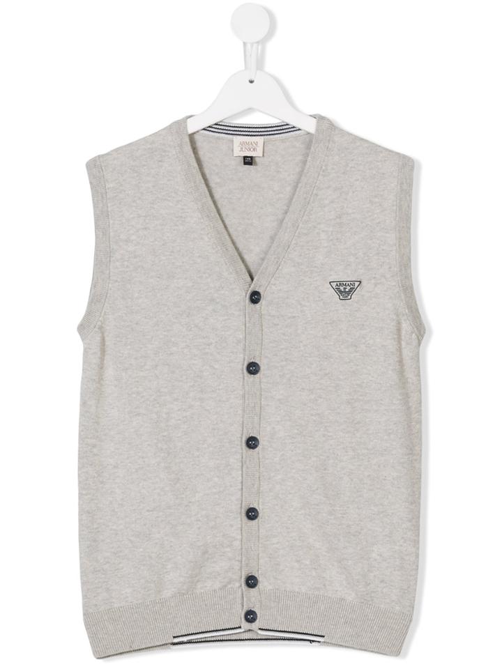 Armani Junior Chest Logo Gilet - Nude & Neutrals