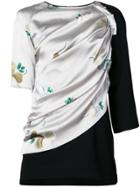 Loewe Ruched Top With Front Wrap Print - Grey