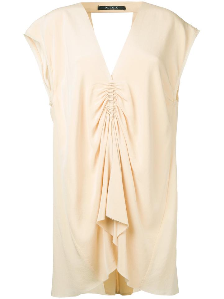 Kitx - Gathered Front Blouse - Women - Silk - 8, Nude/neutrals, Silk