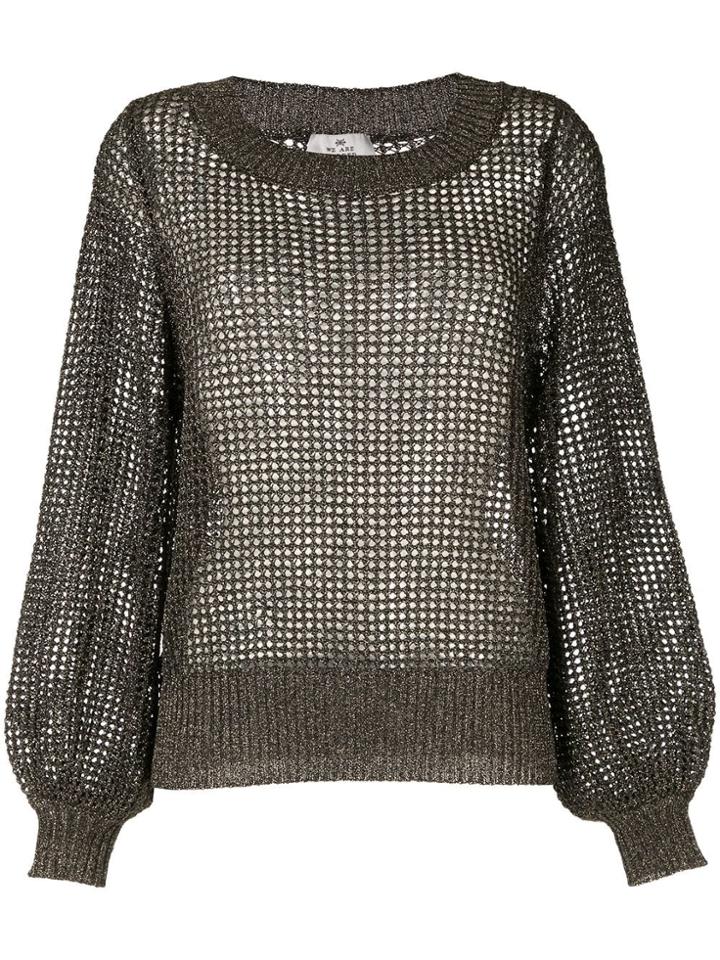 We Are Kindred Macy Sheer Knit Jumper - Brown