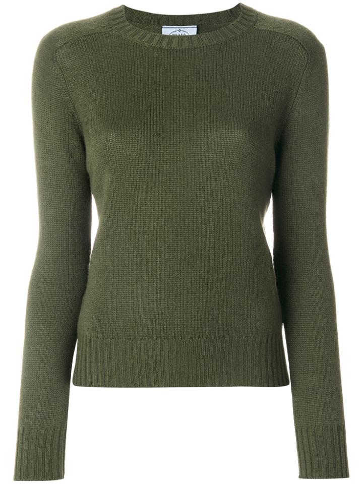 Prada Elbow Patch Sweater - Green