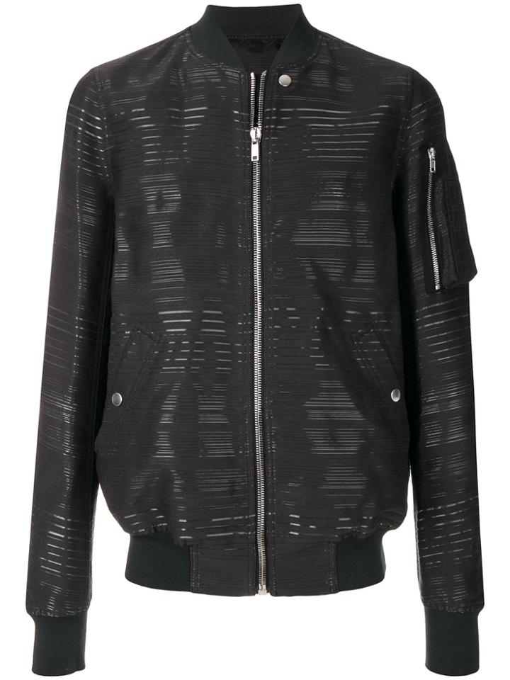 Rick Owens Stripe Detail Bomber Jacket - Black
