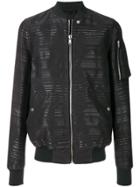 Rick Owens Stripe Detail Bomber Jacket - Black