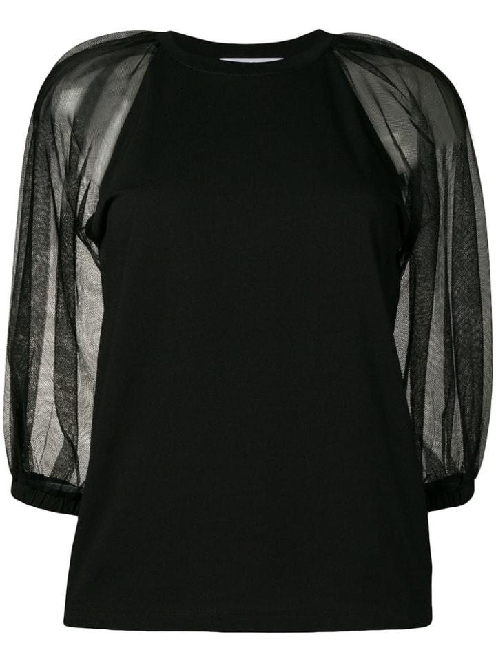 Msgm Sheer Black Top