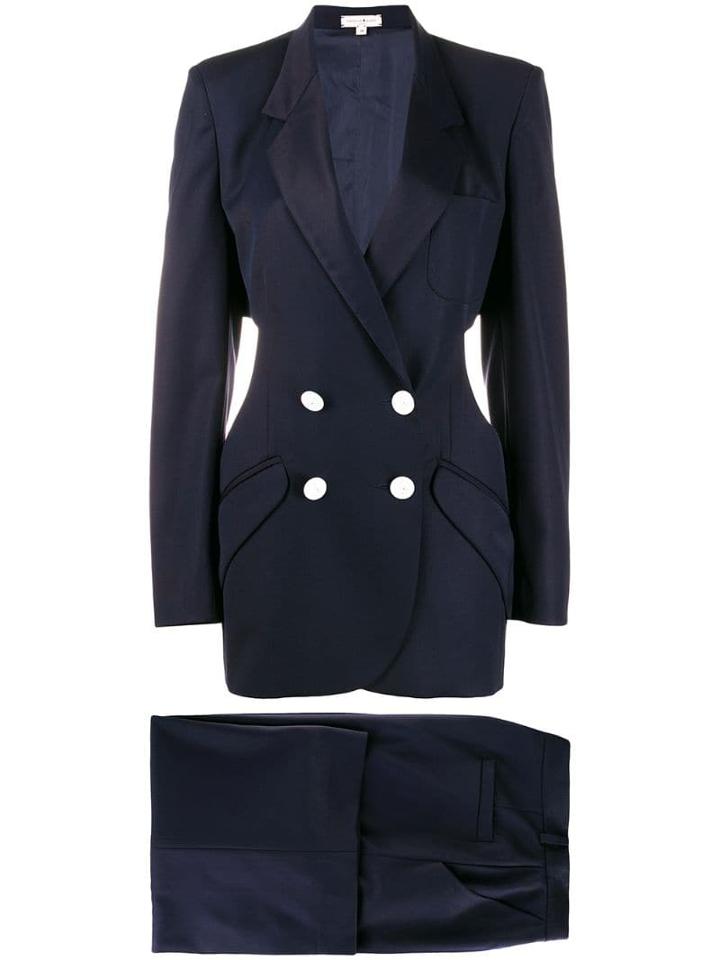 Natasha Zinko Double-breasted Trouser Suit - Blue