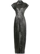 Ingie Paris Flared Lamé Jumpsuit - Metallic