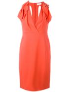 Capucci - Open Back Dress - Women - Polyester/spandex/elastane/acetate/viscose - 44, Pink/purple, Polyester/spandex/elastane/acetate/viscose