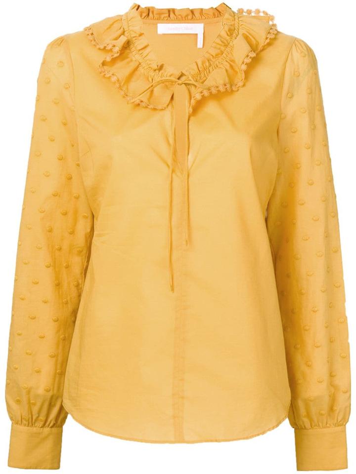 See By Chloé Polka Dot-embroidered Blouse - Yellow