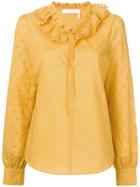 See By Chloé Polka Dot-embroidered Blouse - Yellow