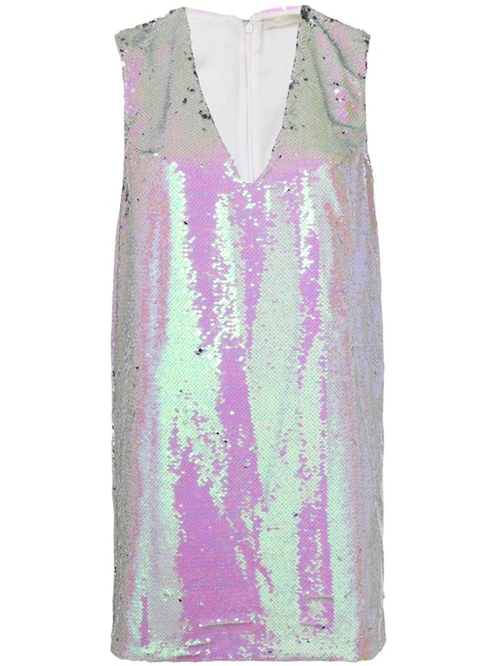Amen Sequin Shift Mini Dress - White