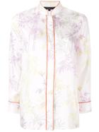 Shanghai Tang Twill Shirt With Candy Bamboo Print - White