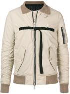 Unravel Project Ribbed Collar Jacket - Nude & Neutrals