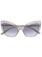 Dolce & Gabbana Eyewear Logo Cat Eye Sunglasses - Grey