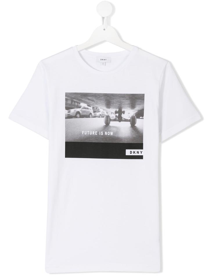 Dkny Kids Teen Photographic-print T-shirt - White