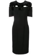 Fendi Bow Embellished Pencil Dress - Black
