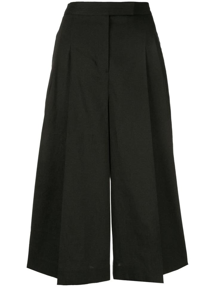 Des Prés Cropped Wide Leg Trousers - Black