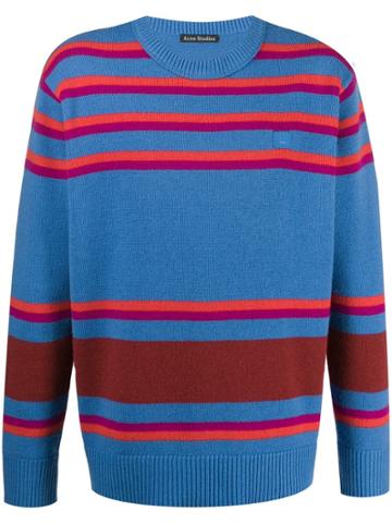 Acne Studios Vip Striped Knitted Jumper - Blue