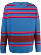 Acne Studios Vip Striped Knitted Jumper - Blue
