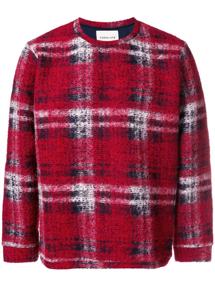 Corelate Knitted Check Sweater - Red