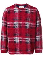 Corelate Knitted Check Sweater - Red