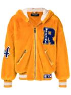 Dolce & Gabbana Faux Fur Varsity Jacket - Yellow & Orange