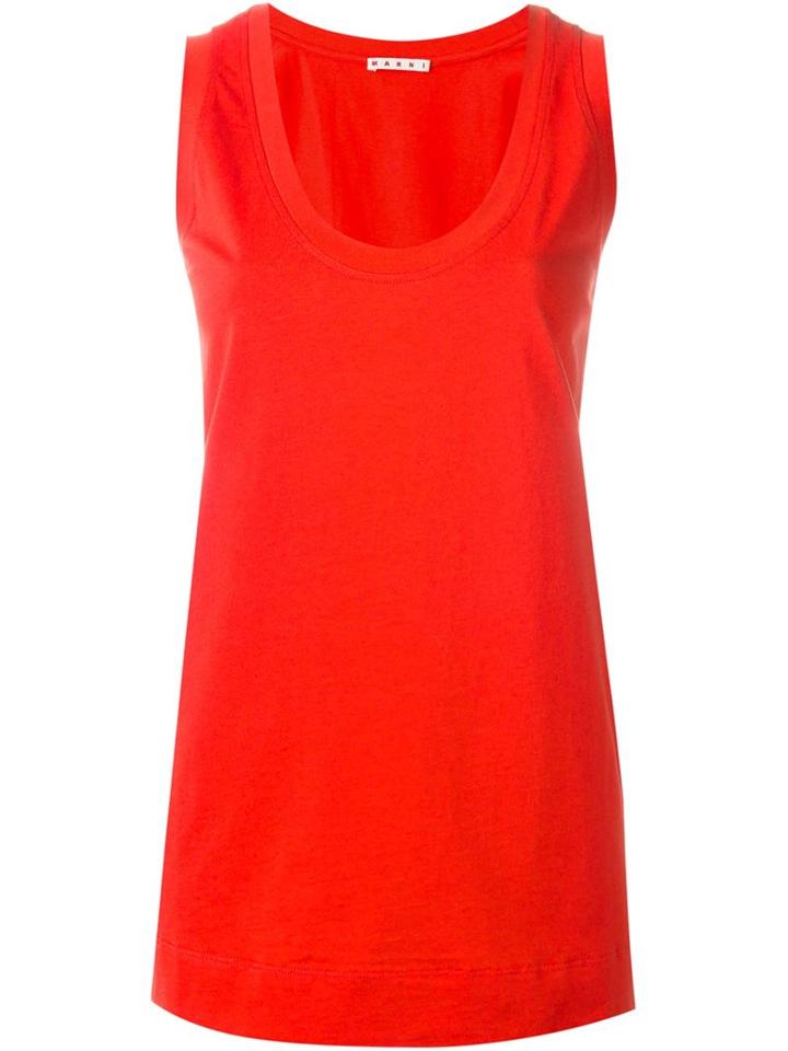 Marni Scoop Neck Tank Top, Women's, Size: 38, Red, Cotton