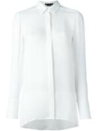 Alice+olivia Stacey Bendet X Alice+olivia Concealed Button Fastening Shirt, Women's, Size: L, White, Silk