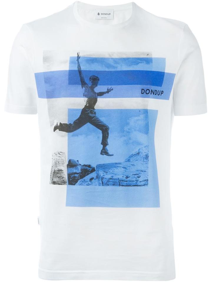 Dondup Printed T-shirt, Men's, Size: M, White, Cotton
