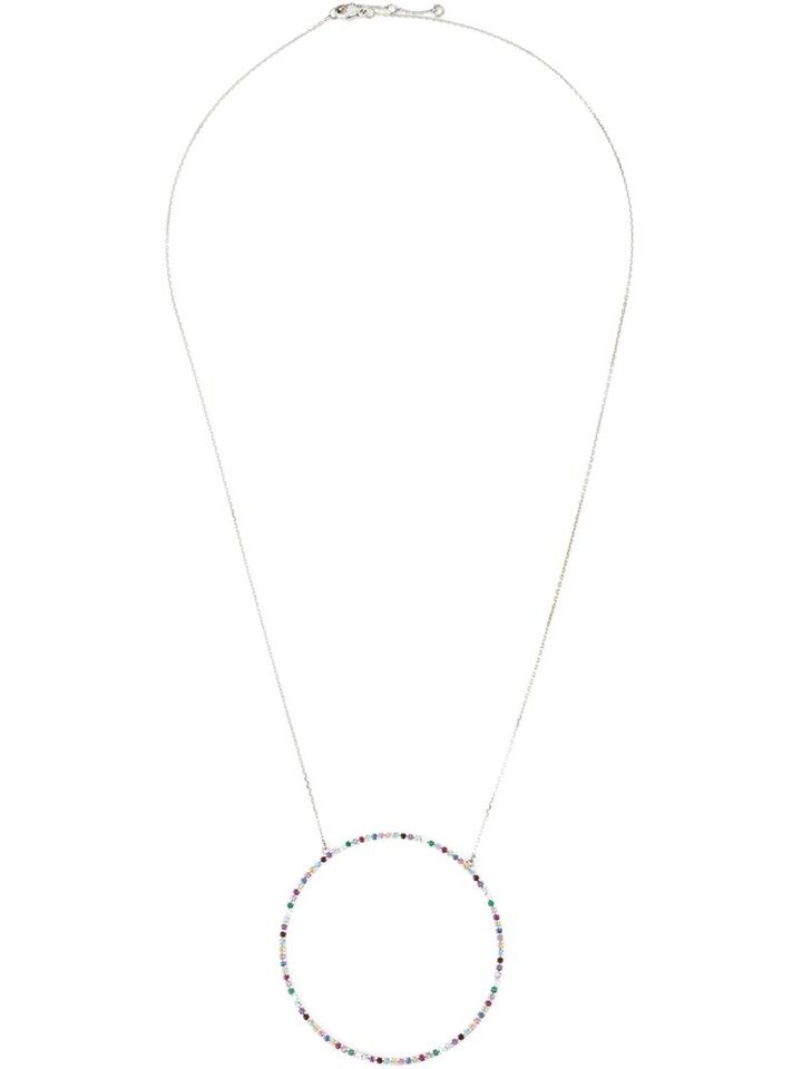 Gisele For Eshvi 18kt White Gold Gemstone Necklace, Women's, Metallic