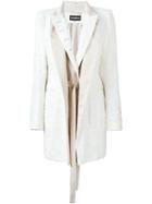 Ann Demeulemeester Long Feather Texture Blazer