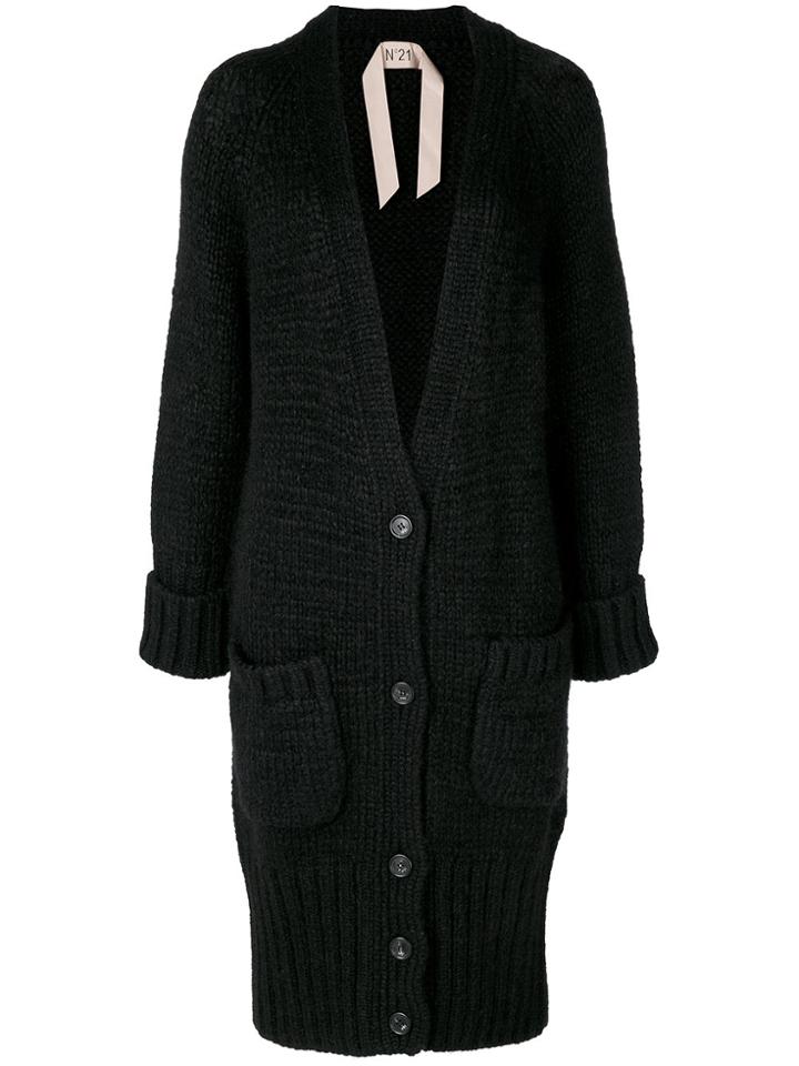 No21 Long Pocket Cardigan - Black