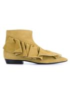 J.w. Anderson Ruffle Ankle Boots, Women's, Size: 36, Nude/neutrals, Leather/suede