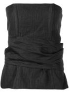 Federica Tosi Strapless Gathered Shirt - Black