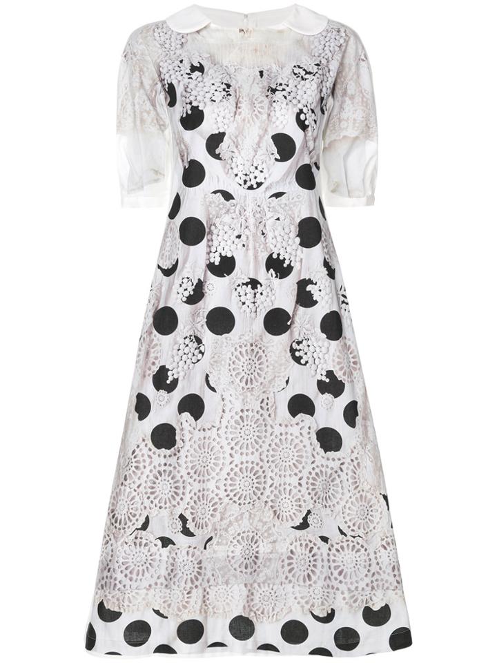 Comme Des Garçons Comme Des Garçons Embroidered Polka Dot Dress -