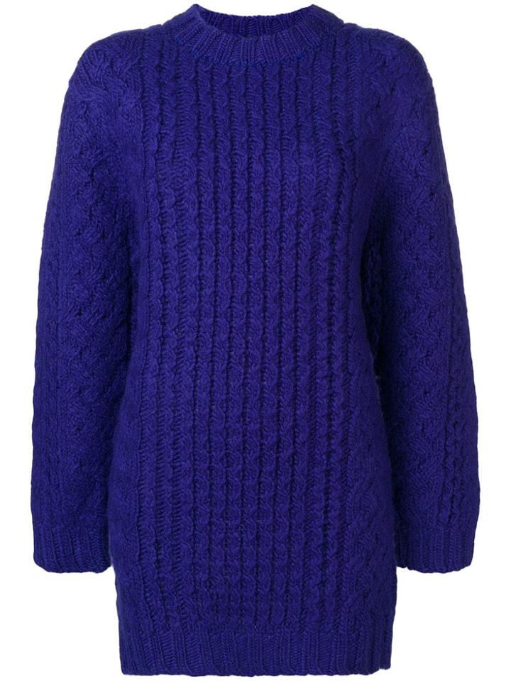 R13 Longline Cable-knit Jumper - Blue