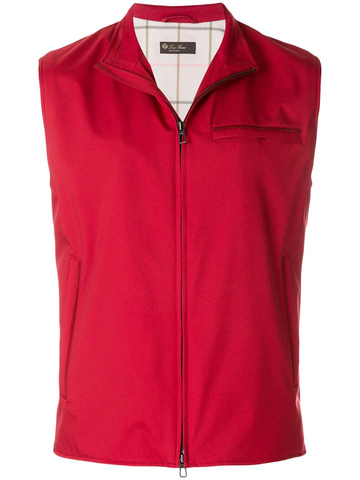 Loro Piana Zipped Vest - Red