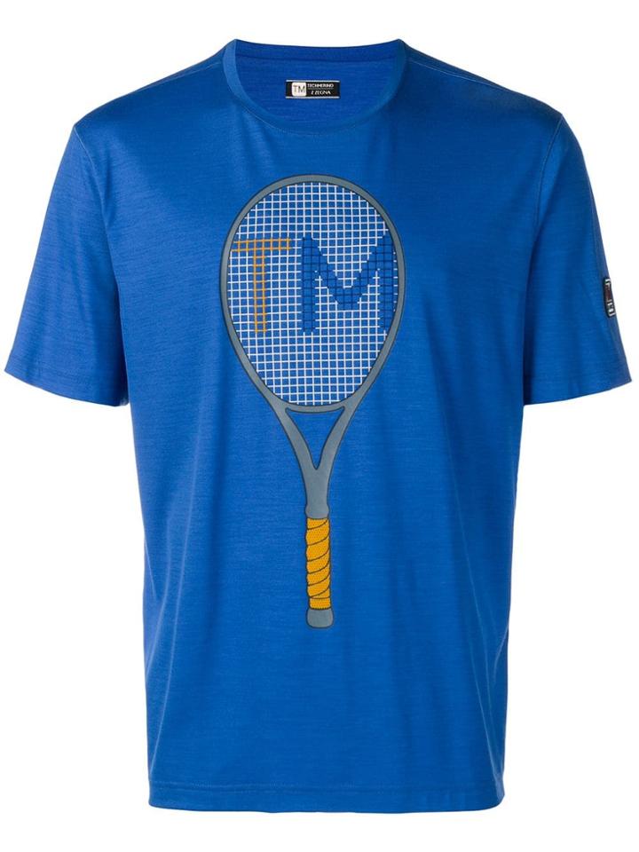 Z Zegna Tennis Graphic Print T-shirt - Blue