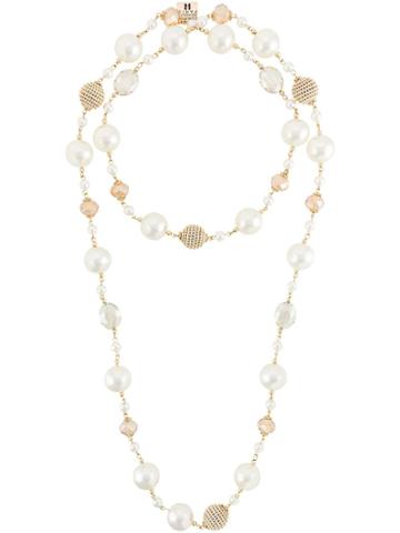 Edward Achour Paris Pearl Embellished Necklace - White