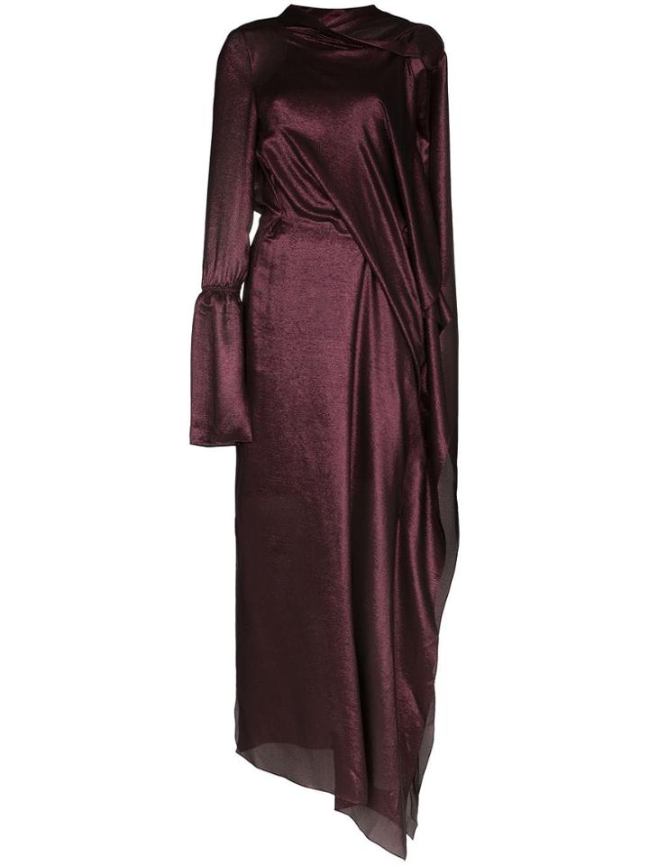 Roland Mouret Solera Asymmetric Silk Gown - Red
