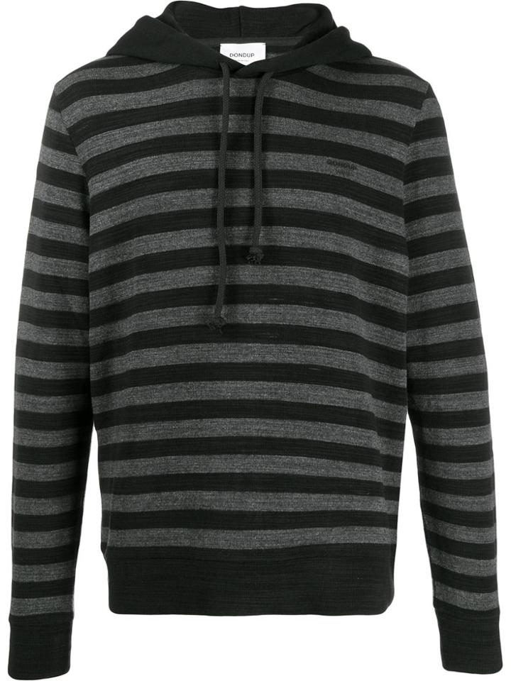 Dondup Loose Fit Striped Hoodie - Black