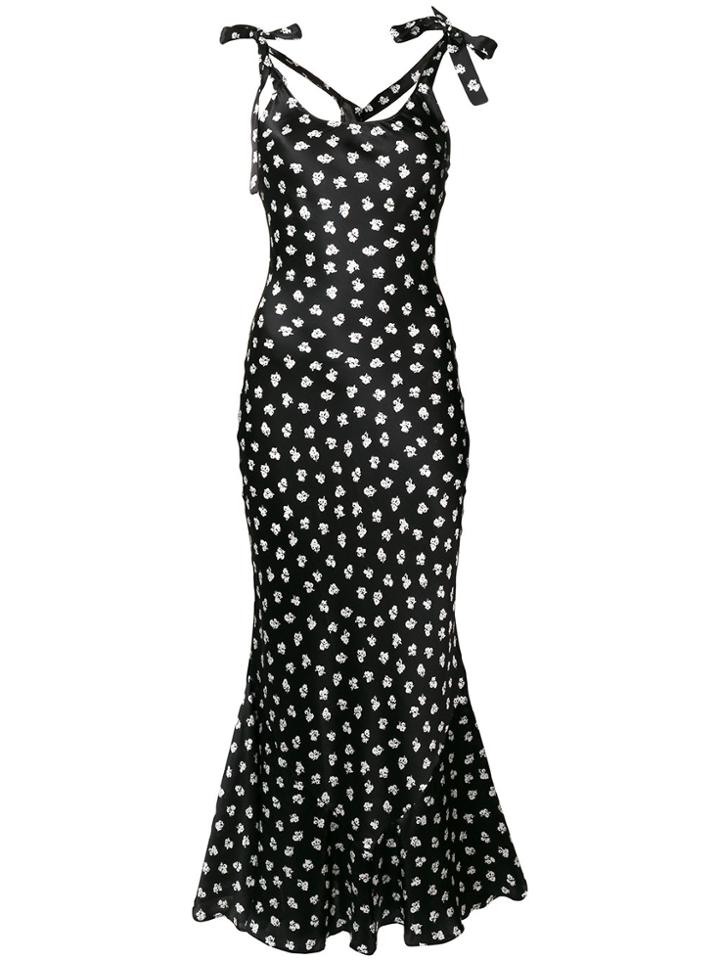 Attico Printed Silk-satin Dress - Black