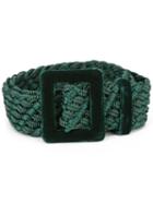Yves Saint Laurent Vintage Braided Belt, Women's, Size: 38, Green