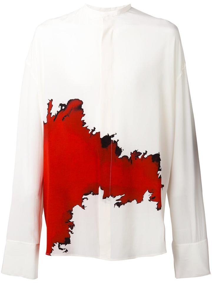 Haider Ackermann Stain Print Shirt, Men's, Size: Xs, Nude/neutrals, Silk