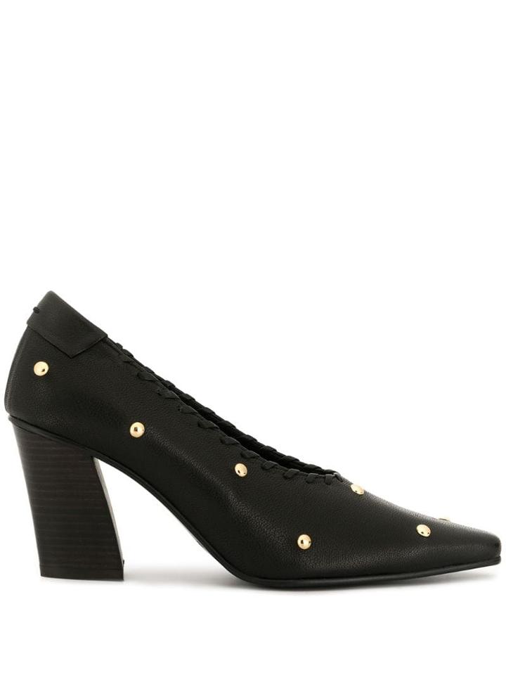 Reike Nen Turnover Studded Pumps - Black